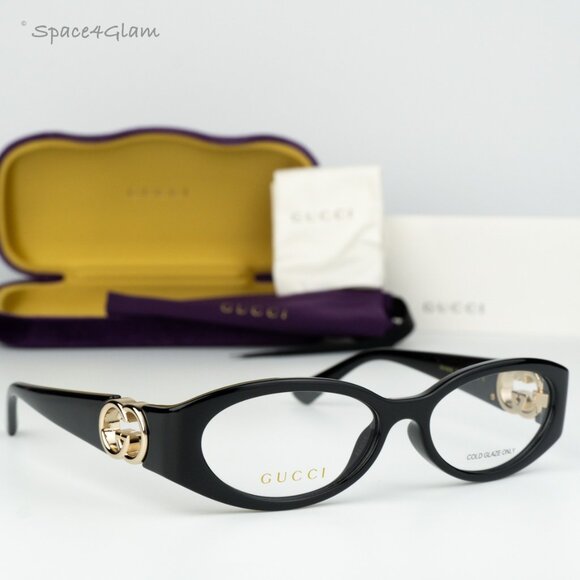 Gucci Women Eyeglasses Black Demo Oval GG1693O 001 BRAND NEW - Picture 1 of 12
